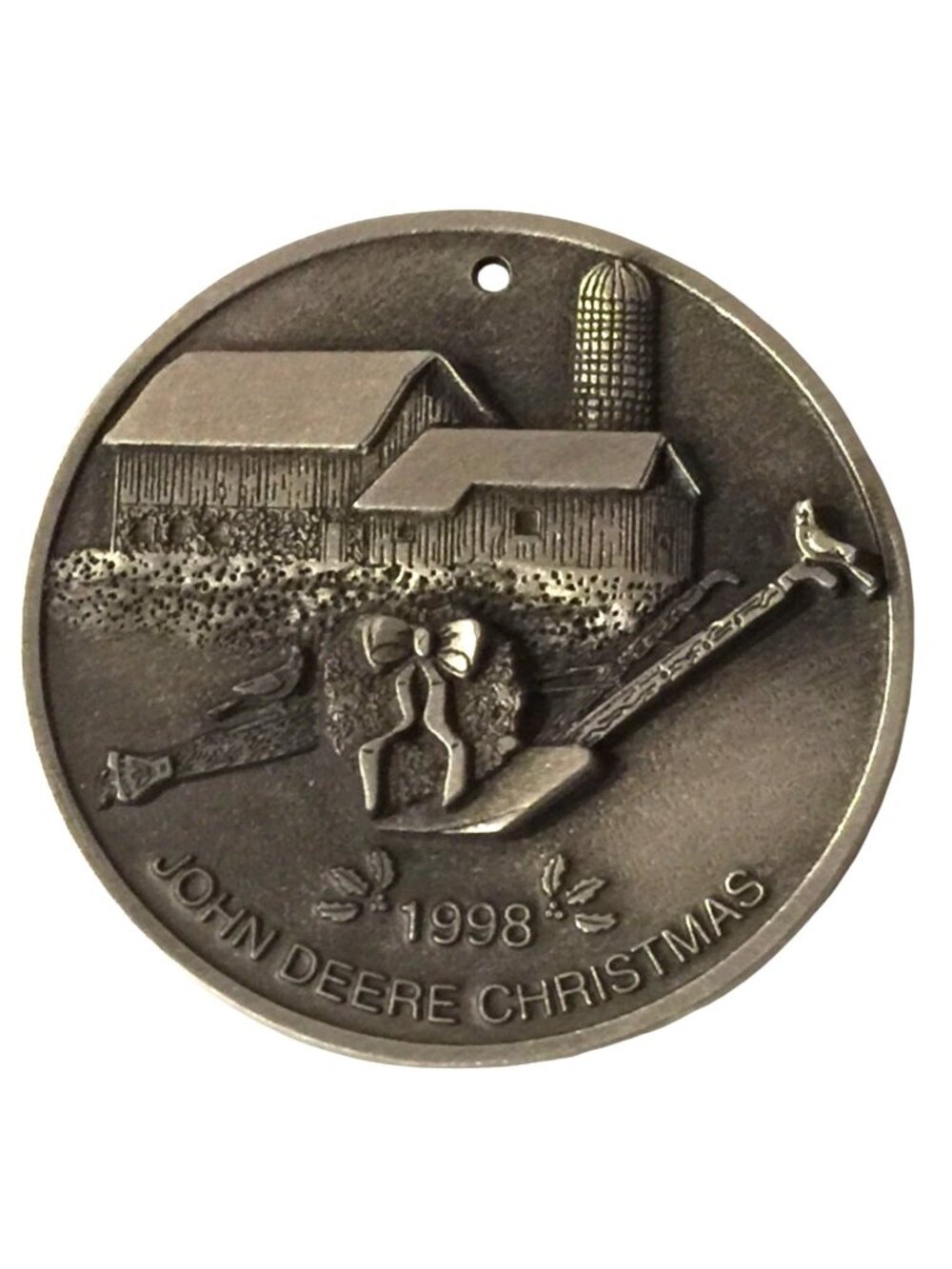 JOHN DEERE Christmas 1998 Limited Edition Metal 2" Ornament SPEC Cast